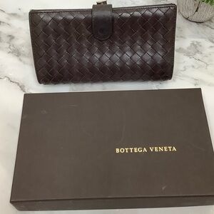 GUC Bottega Veneta Brown Intrecciato Wallet